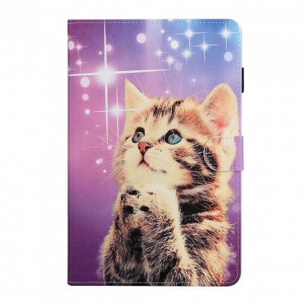 Housse Samsung Galaxy Tab A7 (2020) Chaton Attentif Housse Samsung Galaxy Tab A7 (2020) Chaton Attentif