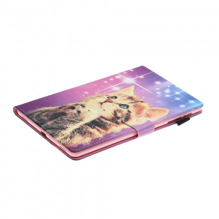Housse Samsung Galaxy Tab A7 (2020) Chaton Attentif Housse Samsung Galaxy Tab A7 (2020) Chaton Attentif