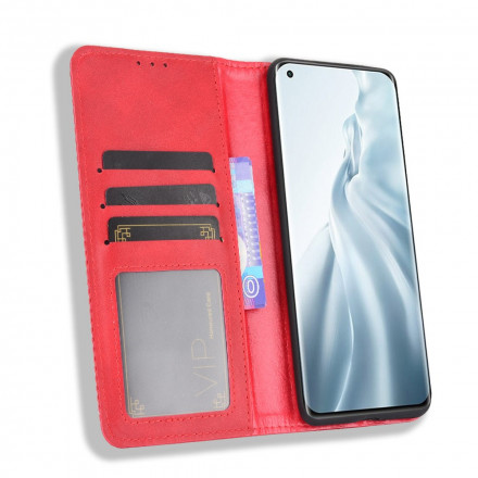Flip Cover Xiaomi Mi 11 Effet Cuir Vintage Stylisé Flip Cover Xiaomi Mi 11 Effet Cuir Vintage Stylisé