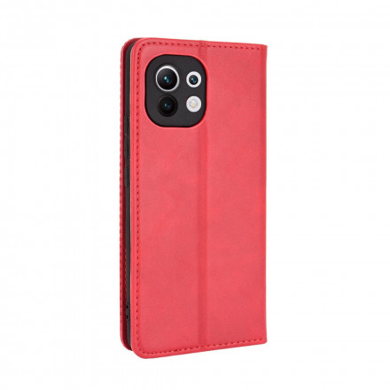 Flip Cover Xiaomi Mi 11 Effet Cuir Vintage Stylisé Flip Cover Xiaomi Mi 11 Effet Cuir Vintage Stylisé