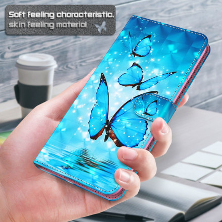 Housse Samsung Galaxy A32 5G Light Spot Papillons Bleus Volants