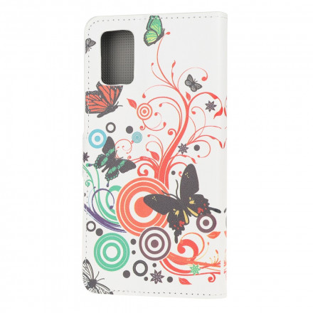 Housse Samsung Galaxy A32 5G Papillons et Fleurs
