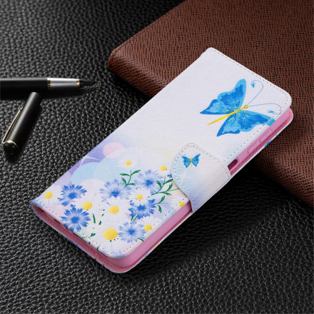 Housse Samsung Galaxy A32 5G Papillons et Fleurs Peints Housse Samsung Galaxy A32 5G Papillons et Fleurs Peints