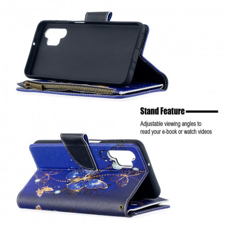 Housse Samsung Galaxy A32 5G Poche Zippée Papillons Housse Samsung Galaxy A32 5G Poche Zippée Papillons