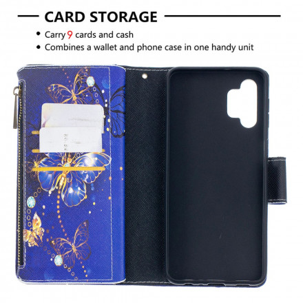 Housse Samsung Galaxy A32 5G Poche Zippée Papillons Housse Samsung Galaxy A32 5G Poche Zippée Papillons