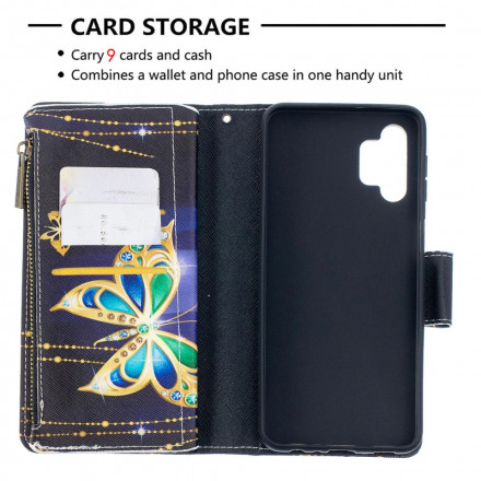 Housse Samsung Galaxy A32 5G Poche Zippée Papillons Art Housse Samsung Galaxy A32 5G Poche Zippée Papillons Art