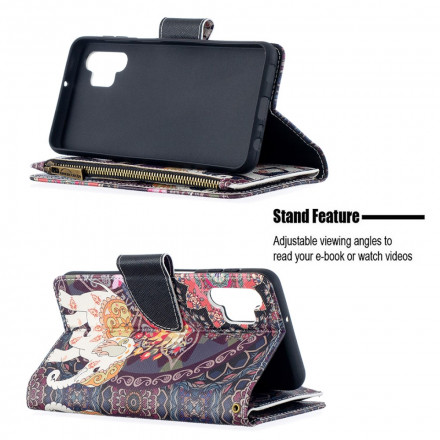 Housse Samsung Galaxy A32 5G Poche Zippée Éléphant Housse Samsung Galaxy A32 5G Poche Zippée Éléphant