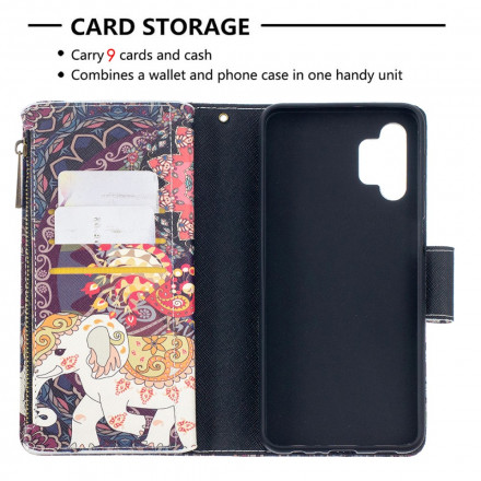 Housse Samsung Galaxy A32 5G Poche Zippée Éléphant Housse Samsung Galaxy A32 5G Poche Zippée Éléphant