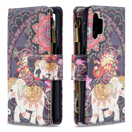 Housse Samsung Galaxy A32 5G Poche Zippée Éléphant Housse Samsung Galaxy A32 5G Poche Zippée Éléphant