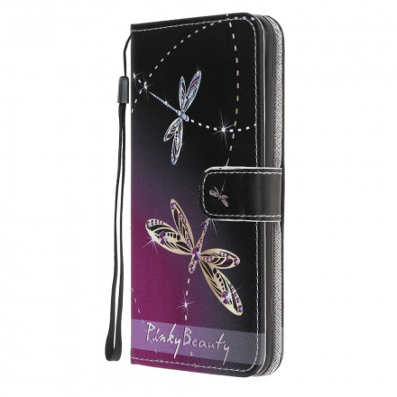 Housse Samsung Galaxy A32 5G Libellules à Lanière