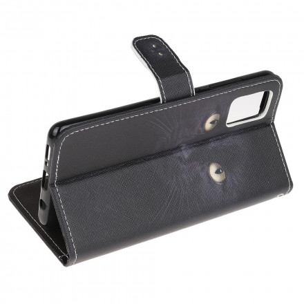 Housse Samsung Galaxy A32 5G Yeux de Chat Noir à Lanière Housse Samsung Galaxy A32 5G Yeux de Chat Noir à Lanière