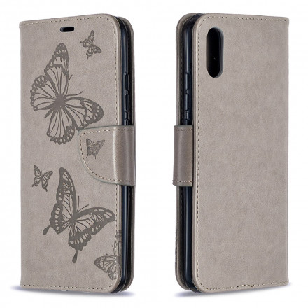 Housse Xiaomi Redmi 9A Papillons Imprimés à Lanière Housse Xiaomi Redmi 9A Papillons Imprimés à Lanière