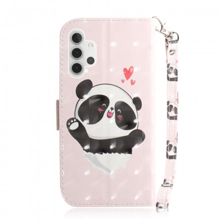 Housse Samsung Galaxy A32 5G Panda Love à Lanière