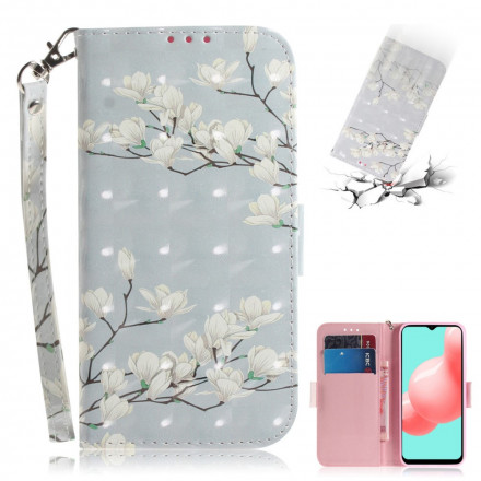 Housse Samsung Galaxy A32 5G Branche en Fleurs à Lanière Housse Samsung Galaxy A32 5G Branche en Fleurs à Lanière