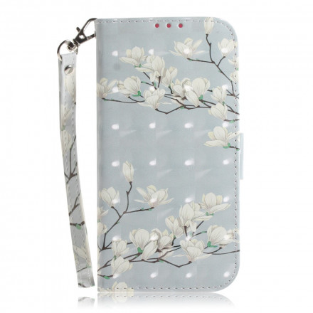 Housse Samsung Galaxy A32 5G Branche en Fleurs à Lanière Housse Samsung Galaxy A32 5G Branche en Fleurs à Lanière