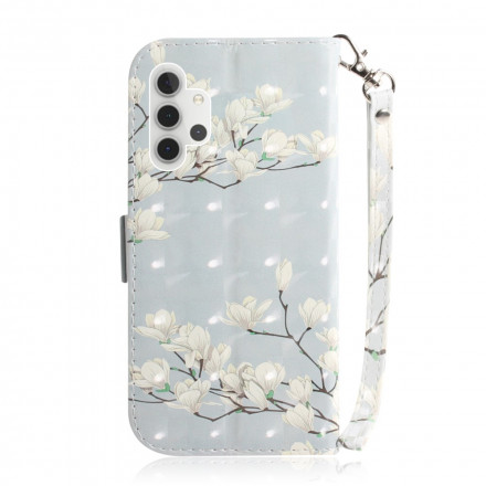Housse Samsung Galaxy A32 5G Branche en Fleurs à Lanière Housse Samsung Galaxy A32 5G Branche en Fleurs à Lanière