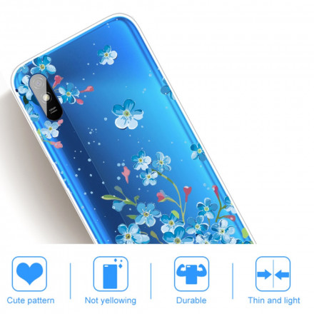 Coque Xiaomi Redmi 9A Bouquet de Fleurs Bleues