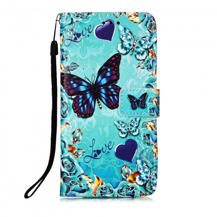 Housse Xiaomi Redmi 9A Love Butterflies à Lanière