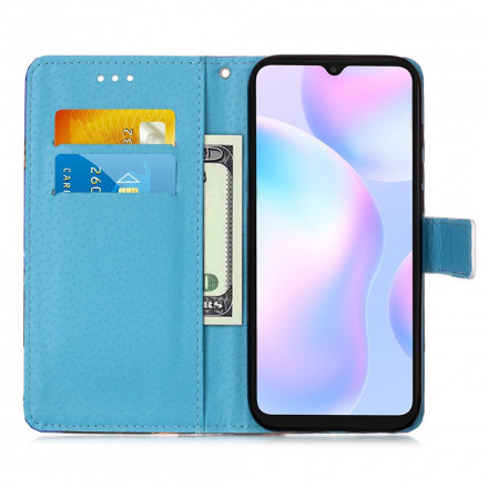 Housse Xiaomi Redmi 9A Love Butterflies à Lanière