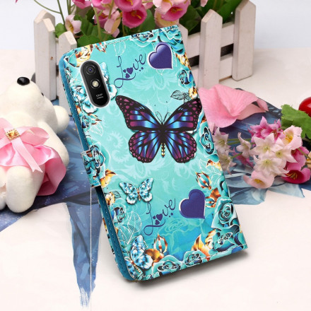 Housse Xiaomi Redmi 9A Love Butterflies à Lanière