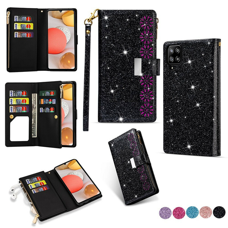 Housse Samsung Galaxy A42 5G Paillettes Portefeuille Zip Housse Samsung Galaxy A42 5G Paillettes Portefeuille Zip