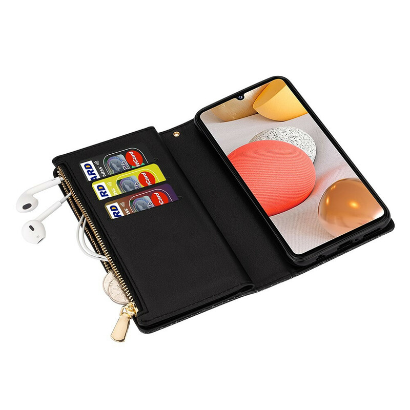 Housse Samsung Galaxy A42 5G Paillettes Portefeuille Zip Housse Samsung Galaxy A42 5G Paillettes Portefeuille Zip
