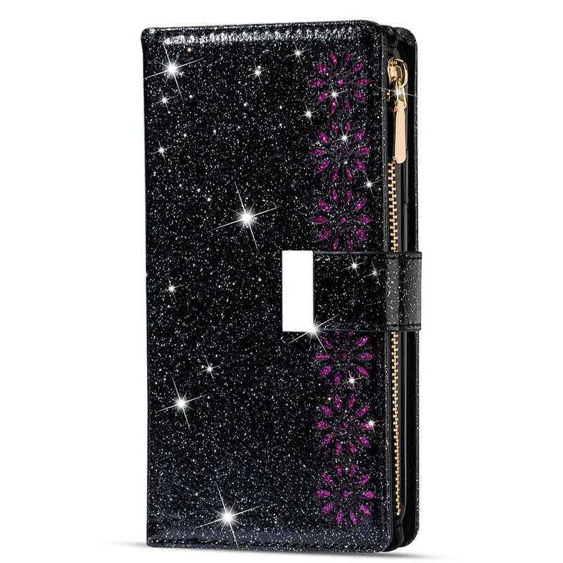 Housse Samsung Galaxy A42 5G Paillettes Portefeuille Zip Housse Samsung Galaxy A42 5G Paillettes Portefeuille Zip