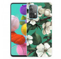 Coque Samsung Galaxy A32 5G Fleurs Blanches Peintes