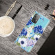 Coque Samsung Galaxy A52 5G Transparente Fleurs Bleues Aquarelle