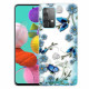 Coque Samsung Galaxy A52 5G Transparente Papillons et Fleurs Rétros