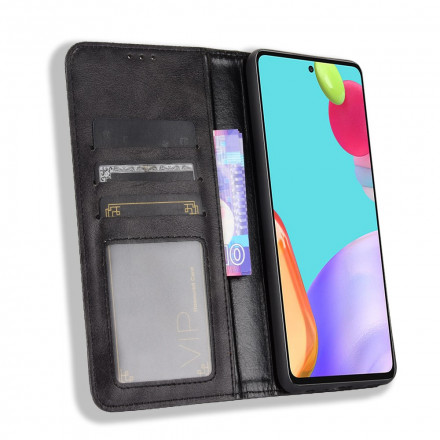 Flip Cover Samsung Galaxy A52 5G Effet Cuir Vintage Stylisé Flip Cover Samsung Galaxy A52 5G Effet Cuir Vintage Stylisé