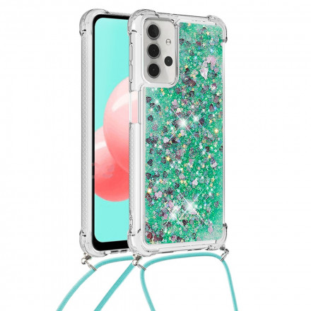 Coque Samsung Galaxy A32 5G Paillettes avec Cordon Coque Samsung Galaxy A32 5G Paillettes avec Cordon