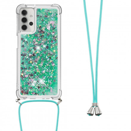 Coque Samsung Galaxy A32 5G Paillettes avec Cordon Coque Samsung Galaxy A32 5G Paillettes avec Cordon