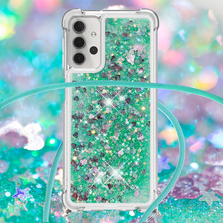 Coque Samsung Galaxy A32 5G Paillettes avec Cordon Coque Samsung Galaxy A32 5G Paillettes avec Cordon