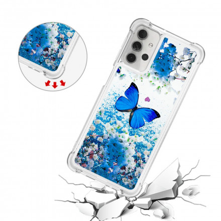 Coque Samsung Galaxy A32 5G Papillons Bleus Paillettes Coque Samsung Galaxy A32 5G Papillons Bleus Paillettes