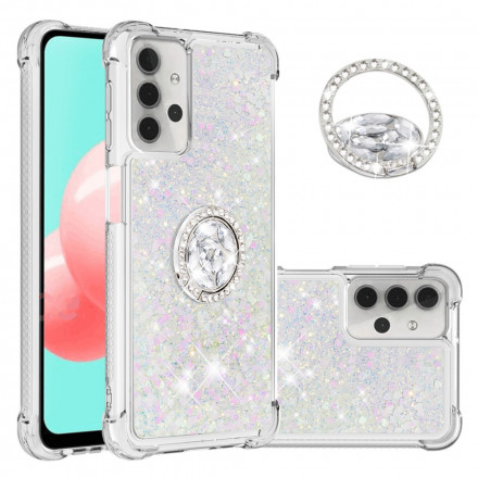 Coque Samsung Galaxy A32 5G Paillettes avec Anneau-Support