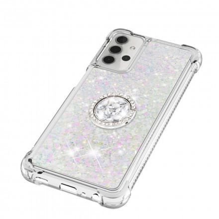 Coque Samsung Galaxy A32 5G Paillettes avec Anneau-Support