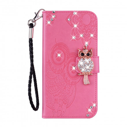 Housse Samsung Galaxy A52 5G Hibou Mandala et Breloque Housse Samsung Galaxy A52 5G Hibou Mandala et Breloque