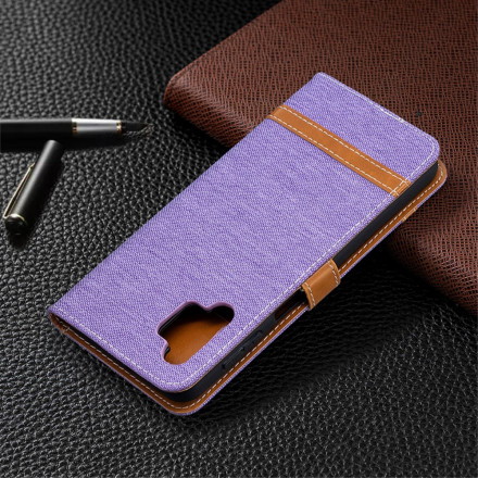 Housse Samsung Galaxy A32 5G Tissu et Effet Cuir à Lanière Housse Samsung Galaxy A32 5G Tissu et Effet Cuir à Lanière