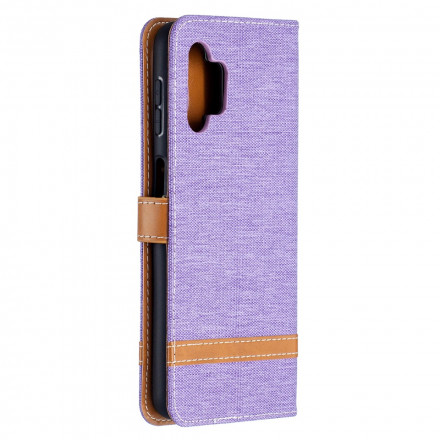 Housse Samsung Galaxy A32 5G Tissu et Effet Cuir à Lanière Housse Samsung Galaxy A32 5G Tissu et Effet Cuir à Lanière