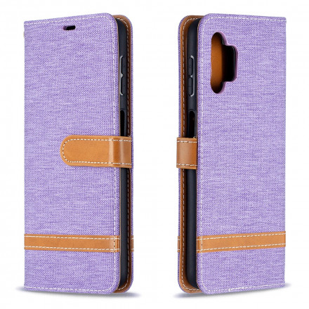 Housse Samsung Galaxy A32 5G Tissu et Effet Cuir à Lanière Housse Samsung Galaxy A32 5G Tissu et Effet Cuir à Lanière