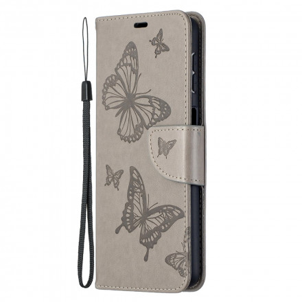 Housse Samsung Galaxy A32 5G Les Papillons en Vol avec Lanière