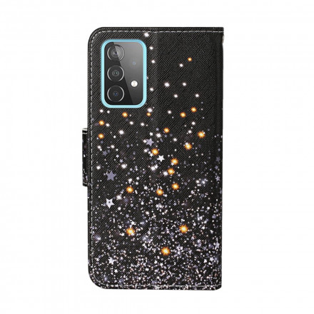 Housse Samsung Galaxy A52 5G Étoiles et Paillettes avec Lanière Housse Samsung Galaxy A52 5G Étoiles et Paillettes avec Lanière