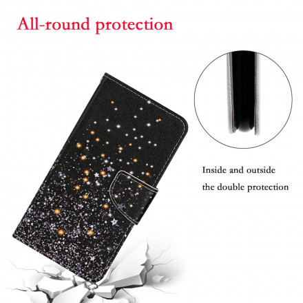 Housse Samsung Galaxy A52 5G Étoiles et Paillettes avec Lanière Housse Samsung Galaxy A52 5G Étoiles et Paillettes avec Lanière