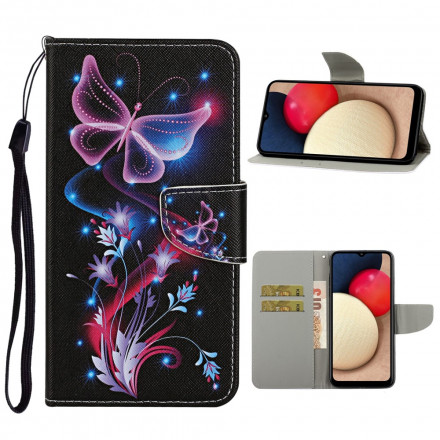 Housse Samsung Galaxy A52 5G Papillons et Lanière Housse Samsung Galaxy A52 5G Papillons et Lanière