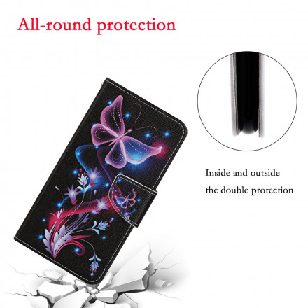 Housse Samsung Galaxy A52 5G Papillons et Lanière Housse Samsung Galaxy A52 5G Papillons et Lanière