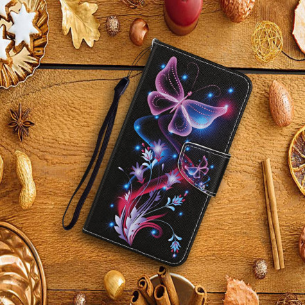 Housse Samsung Galaxy A52 5G Papillons et Lanière Housse Samsung Galaxy A52 5G Papillons et Lanière