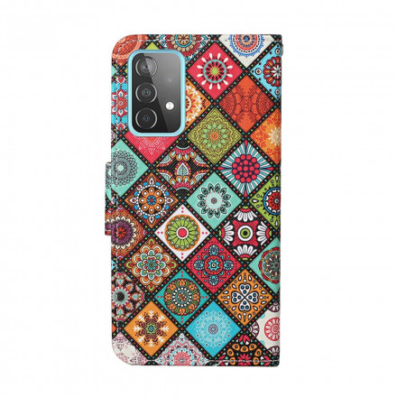 Housse Samsung Galaxy A52 5G Patchwork Mandalas avec Lanière Housse Samsung Galaxy A52 5G Patchwork Mandalas avec Lanière