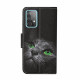Housse Samsung Galaxy A52 5G Chat aux Yeux Verts avec Lanière Housse Samsung Galaxy A52 5G Chat aux Yeux Verts avec Lanière