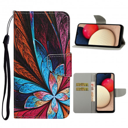 Housse Samsung Galaxy A52 5G Feuilles Colorées avec Lanière Housse Samsung Galaxy A52 5G Feuilles Colorées avec Lanière